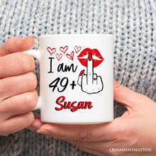 Carregar imagem no visualizador da galeria, 50 Birthday Personalized Mug For Women, 49 Plus Sarcastic Gift With Custom Name
