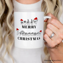 Carregar imagem no visualizador da galeria, ASL Sign Language Merry Christmas Mug, Personalized Gift for Teacher
