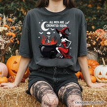 Carregar imagem no visualizador da galeria, All Men Are Cremated Equal Halloween T-Shirt, Funny Witch
