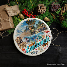 Load image into Gallery viewer, Artistic Fort Lauderdale Watercolor Ornament, Tropical Florida Vacation Beaches and Nature Souvenir
