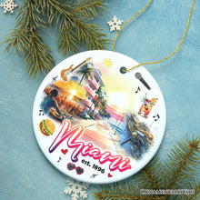 Carregar imagem no visualizador da galeria, Artistic Miami Paradise Downtown Ornament, Unique and Cultural Florida Vacation Souvenir
