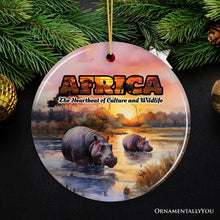 Load image into Gallery viewer, Artistic Natural Beauty of African Landscapes and Wildlife with Quotes Ornament, Christmas Gift or Travel Souvenir, Safari, Serengeti and Mount Kilimanjaro
