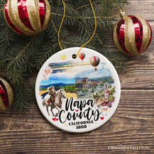 Carregar imagem no visualizador da galeria, Artistic Scenery Napa County Ceramic Ornament, California Vineyards and Tourist Christmas Souvenir
