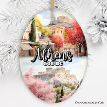 Load image into Gallery viewer, Athens Acropolis Historical Landmarks Ornament, Greek Artistic Heritage Christmas Gift and Travel Souvenir
