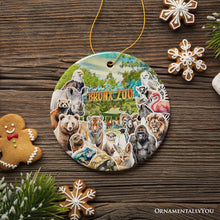 Carregar imagem no visualizador da galeria, Bronx Zoo Animal Collage Ceramic Ornament, New York City Traveler Souvenir
