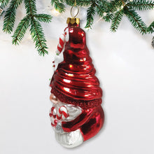 Carregar imagem no visualizador da galeria, Candy Cane Gnome Glass Christmas Ornament
