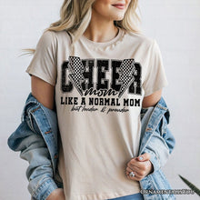 Carregar imagem no visualizador da galeria, Cheer Mom Lightning T-Shirt, Cheerleader Retro White and Natural Tee for Proud Sports Mothers
