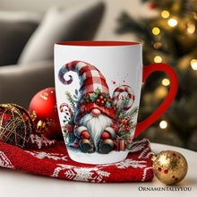 Load image into Gallery viewer, Cheerful Holiday Gnome Eclectic Ceramic Mug Set of 4, Christmas Coffee Cups for a Tableware Gift
