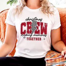 Cargar imagen en el visor de la galería, Christmas Crew Making Memories Together T‑Shirt, Checkered Lightning Retro Holiday Tee

