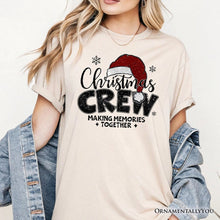 Cargar imagen en el visor de la galería, Christmas Crew T‑Shirt, Glitter Santa Hat Tee for Making Memories
