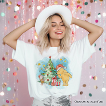 Cargar imagen en el visor de la galería, Christmas With Pooh Bear and Friends T-Shirt, Heartwarming Holiday Tee
