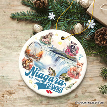 Cargar imagen en el visor de la galería, Classically Artistic Niagara Falls Art Ornament, Canadian and New York Paradise Souvenir
