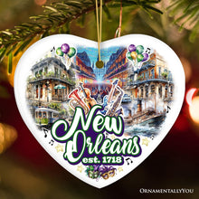 Cargar imagen en el visor de la galería, Classically Festive New Orleans Handcrafted Ornament, Mardi Gras Souvenir and Louisiana Christmas Gift
