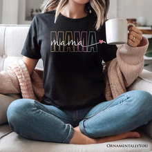 Carregar imagem no visualizador da galeria, Colorblock Mama T-Shirt, Black Trendy Casual Women&#39;s Tee

