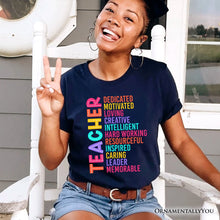 Carregar imagem no visualizador da galeria, Colorful Teacher Acronym T-Shirt, Motivational Tee for Educators
