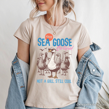 Load image into Gallery viewer, Cool Summer Sea Goose Certified T-Shirt, Funny Retro White and Natural Tee for Beach Lovers

