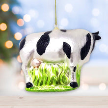 Load image into Gallery viewer, Cow and Calf Glass Christmas Ornament
