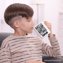 Load image into Gallery viewer, Eat Sleep Game Repeat Personalized Mug, Funny Gamer Gift With Custom Name
