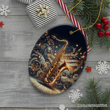 Load image into Gallery viewer, Enchanting Melodic of an Elegant Saxophone Ceramic Ornament, Saxophonist Musician Gift
