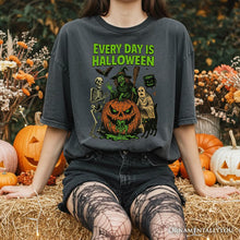 Carregar imagem no visualizador da galeria, Every Day Is Halloween T-Shirt, Vintage Pumpkin Witch Spooky Tee for Eternal Spook Enthusiasts
