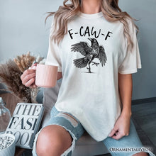 Load image into Gallery viewer, F-CAW-F Gothic Raven T-Shirt, Snarky Halloween Tee for Sassy Goths and Crow Lovers
