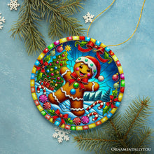 Load image into Gallery viewer, Festive Candyland Gingerbread Man Ornament, Sweet Christmas Gift
