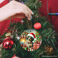 Carregar imagem no visualizador da galeria, Festive Dachshund Delight Ornament, Joyful Gift and Decor for Christmas Tree
