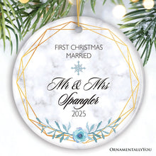 Carregar imagem no visualizador da galeria, First Christmas Married Personalized Ornament
