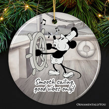 Carregar imagem no visualizador da galeria, Funny Mouse Sailing Quotes Ornament, Classic Steamboat Willie Christmas Keepsake and Decor
