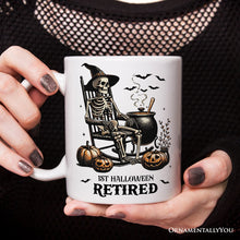 Load image into Gallery viewer, Funny Retired Skeleton Mug, Personalized Halloween Mug Gift
