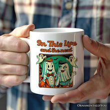 Carregar imagem no visualizador da galeria, Retro Ghost Lovers Through Next Lives, Personalized Mug, Vintage Halloween Custom Gift for Couples
