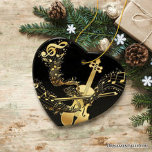 Carregar imagem no visualizador da galeria, Golden Symphony of Violin Ornament, Serenade of Harmonious Melodies, Gift for Music Lovers
