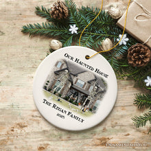Carregar imagem no visualizador da galeria, Haunted House Photograph Custom Tree Halloween Ornament
