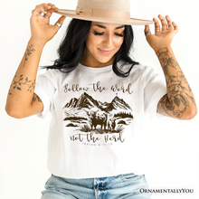 Load image into Gallery viewer, Highland Cow Isaiah 8:11-13 Christian T-Shirt, Follow the Word Not the Herd Bible Verse Western Tee
