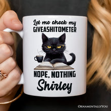 Carregar imagem no visualizador da galeria, I Could Not Care Less Cat Personalized Mug, Sarcastic Black Cat Gift With Custom Name
