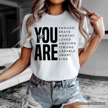 Carregar imagem no visualizador da galeria, Inspirational Words T-Shirt, Minimalist White Tee for Encouraging and Loving Significant Others
