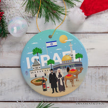 Load image into Gallery viewer, Israel Heritage and Culture Christmas Ornament, Religious Jewish Icons and Star of David
