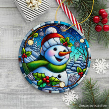 Carregar imagem no visualizador da galeria, Joyful Winter Snowman Ornament, Playful Frosty Figure for Festive Holiday Decor

