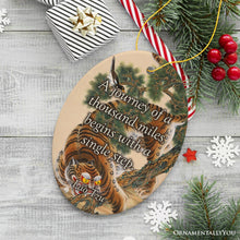 Carregar imagem no visualizador da galeria, Lao Tzu Inspirational Journey Quote Ceramic Ornament, Enlightening Gift And Decor
