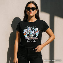Load image into Gallery viewer, Let the Rhythm Be Ghost Band T-Shirt, Whimsical Music Tee for Guitar Rock Style People
