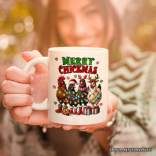 Carregar imagem no visualizador da galeria, Merry Chickmas Personalized Mug, Farmhouse Christmas Custom Chickens Gift
