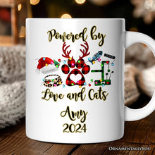 Carregar imagem no visualizador da galeria, Personalized Mug Cat Buffalo Plaid Christmas, Cat Mom Gift
