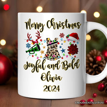 Carregar imagem no visualizador da galeria, Personalized Mug Cheerleader Buffalo Plaid Christmas, Cheer Mom Gift
