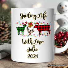 Carregar imagem no visualizador da galeria, Personalized Mug Farm Animal Buffalo Plaid Christmas, Farmhouse Gift
