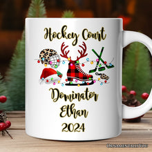 Carregar imagem no visualizador da galeria, Personalized Mug Hockey Buffalo Plaid Christmas, Team and Coaches Gift
