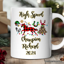 Carregar imagem no visualizador da galeria, Personalized Mug Horse Buffalo Plaid Christmas, Equestrian Gift
