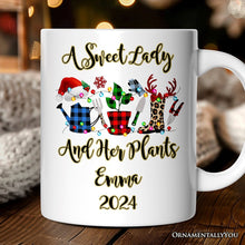 Carregar imagem no visualizador da galeria, Personalized Mug Plant Lover Gift Buffalo Plaid Christmas, Botanical Gift
