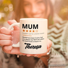 Carregar imagem no visualizador da galeria, Mum Star Reviewed Personalized Mug, Playful Mother Gift With Custom Name
