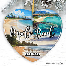 Carregar imagem no visualizador da galeria, Napili Beach Hawaii Tropical Paradise Christmas Ornament, Hawaiian Islands Souvenir
