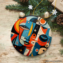 Carregar imagem no visualizador da galeria, Pablo Picasso Modernist Mosaic Round Ceramic Ornament, Abstract Cubist Art Face Decoration Souvenir
